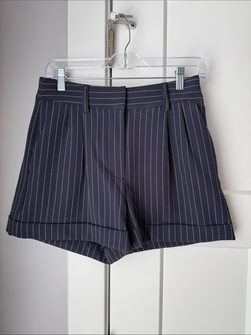 Never worn Express Navy Pinstripe Shorts sz 4